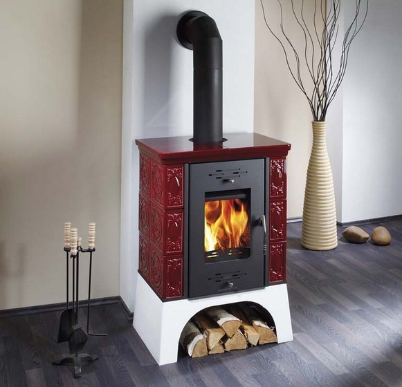 HAAS+SOHN EMPOLI AL II kachlová kamna 4-12,5kW, s výměníkem a vychlazovací smyčkou, černá/bordeaux 0332315520000 Obrázek - fotka