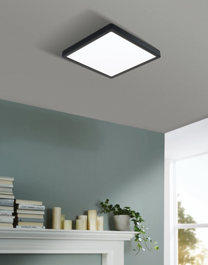 EGLO FUEVA 5 stropní LED svítidlo, 3000 K, 2400 lm, 285x285 mm, černá 99271 Obrázek - fotka