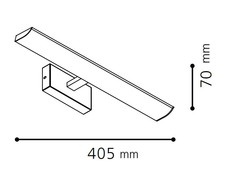 EGLO TABIANO nástěnné LED svítidlo, 4000 K, 600 lm, 405 mm, chrom 94612 Technický nákres