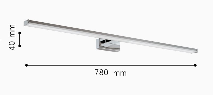 EGLO PANDELLA nástěnné LED svítidlo, 4000 K, 1700 lm, 780 mm, chrom 96066 Technický nákres