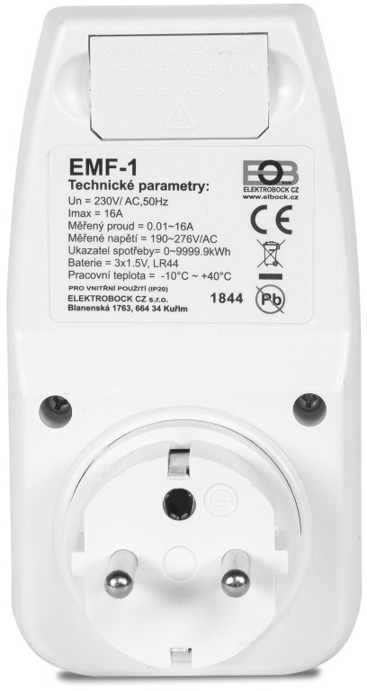 ELEKTROBOCK EMF-1 měřič spotřeby energie, bílá EMF-1 Obrázek - fotka