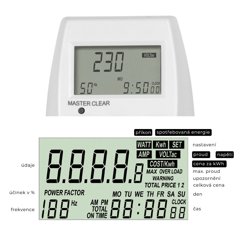 ELEKTROBOCK EMF-1 měřič spotřeby energie, bílá EMF-1 Obrázek - fotka