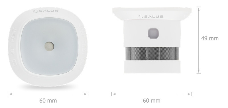 SALUS SD600 detektor kouře a požární hlásič, bílá SALUS SD600 Technický nákres