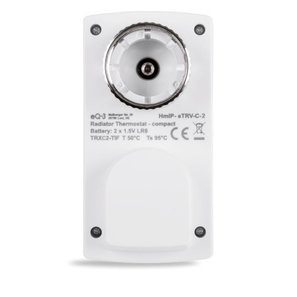 HOMEMATIC IP COMPACT termostatická hlavice, bezdrátová, programovatelná, bílá HmIP-eTRV-C-2 Obrázek - fotka