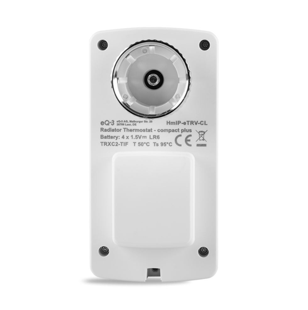 HOMEMATIC IP COMPACT PLUS termostatická hlavice, bezdrátová, programovatelná, bílá HmIP-eTRV-CL Obrázek - fotka