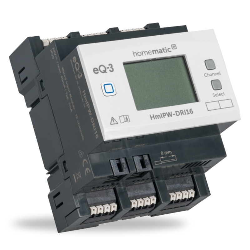 HOMEMATIC IP HMIPW-DRI16 vstupní modul drátový, LCD, na DIN lištu, 16 kanálů HmIPW-DRI16 Obrázek - fotka