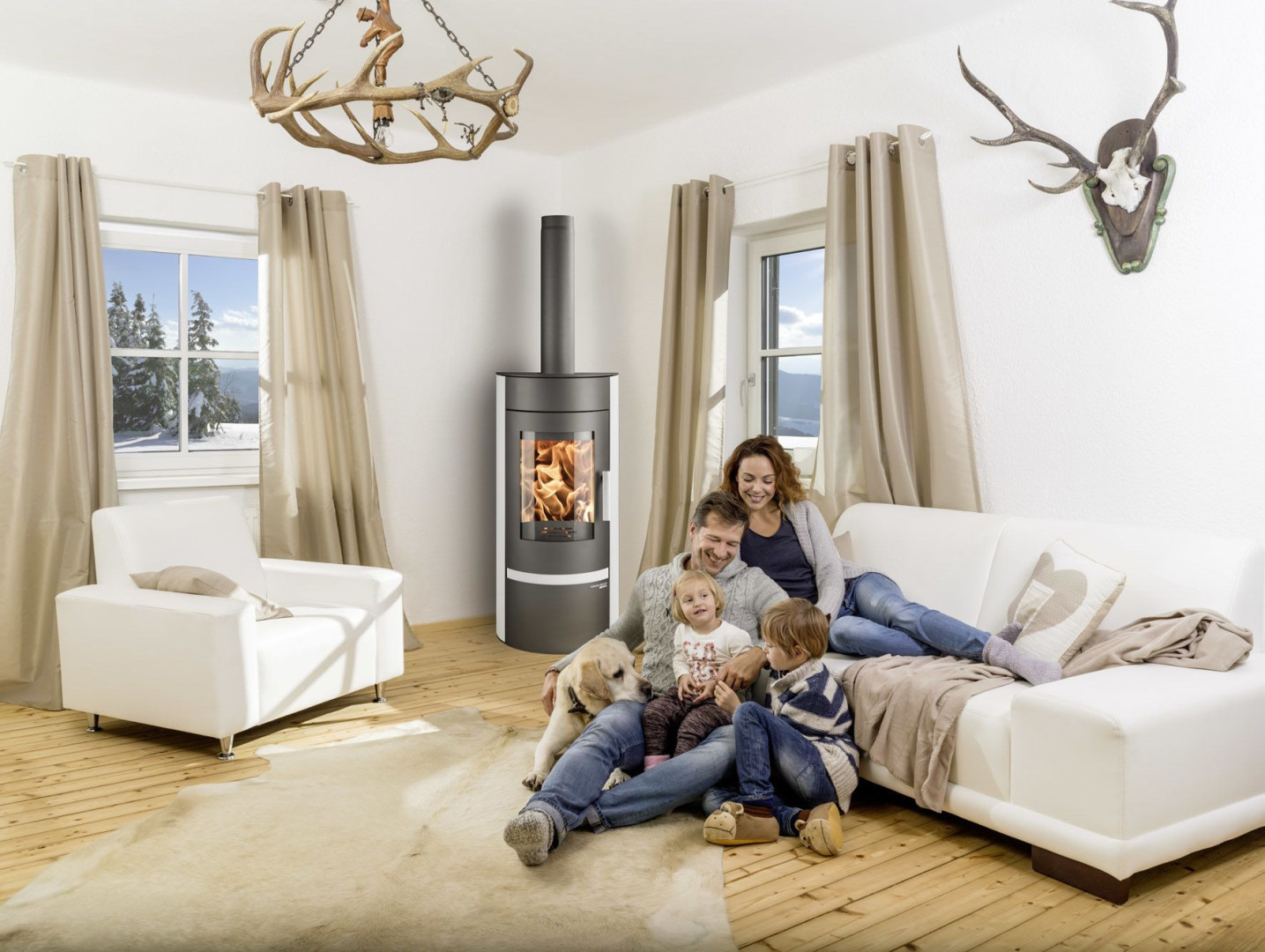 HAAS+SOHN ANTIC krbová kamna 2,9-6,5kW, antracit/bílá 0420915620000 Obrázek - fotka
