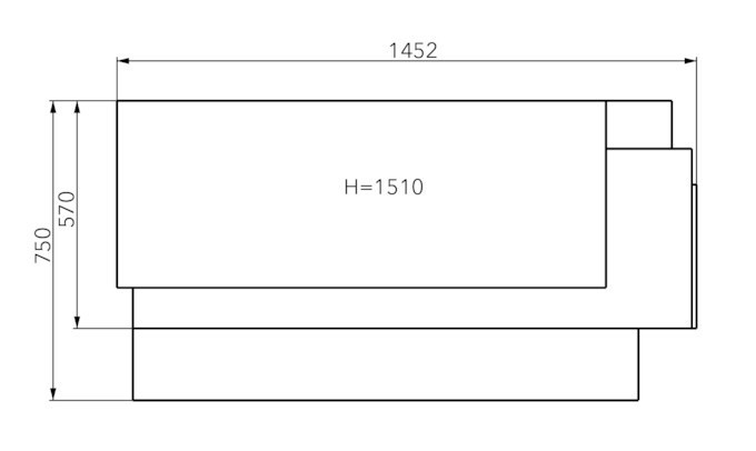 HAAS+SOHN ADONIS II krbová stavebnice s vložkou Jonava IV 2,8-8,3kW, černá/beton 0601800620000 Technický nákres