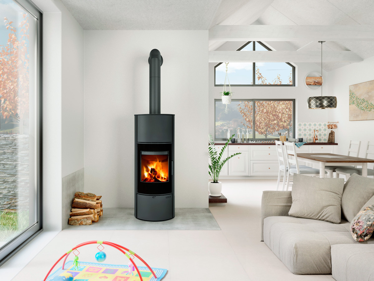 ROMOTOP LAREDO H krbová kamna 2,5-6,6 kW, akumulační, plech, černá LARXEH 30 Obrázek - fotka