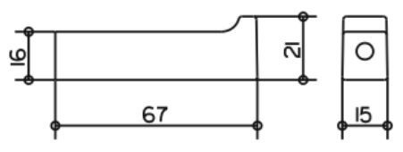 KEUCO EDITION 11 háček na ručník, chrom 11116010000 Technický nákres