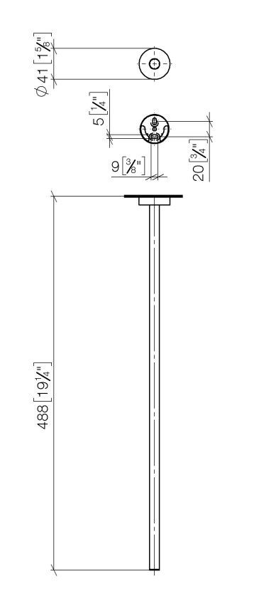 DORNBRACHT META držák ručníku 488 mm, matná černá 83 211 979-33 Technický nákres