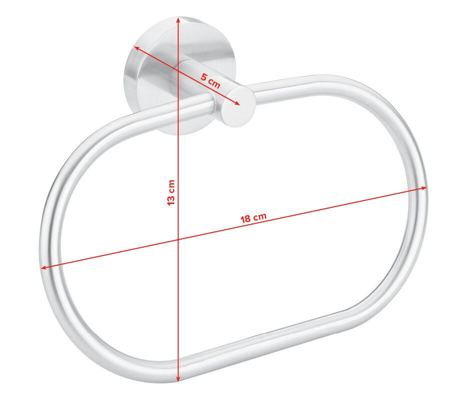 TESA MOON držák ručníku 185 mm, nerez ocel 40308-00000-00 Technický nákres