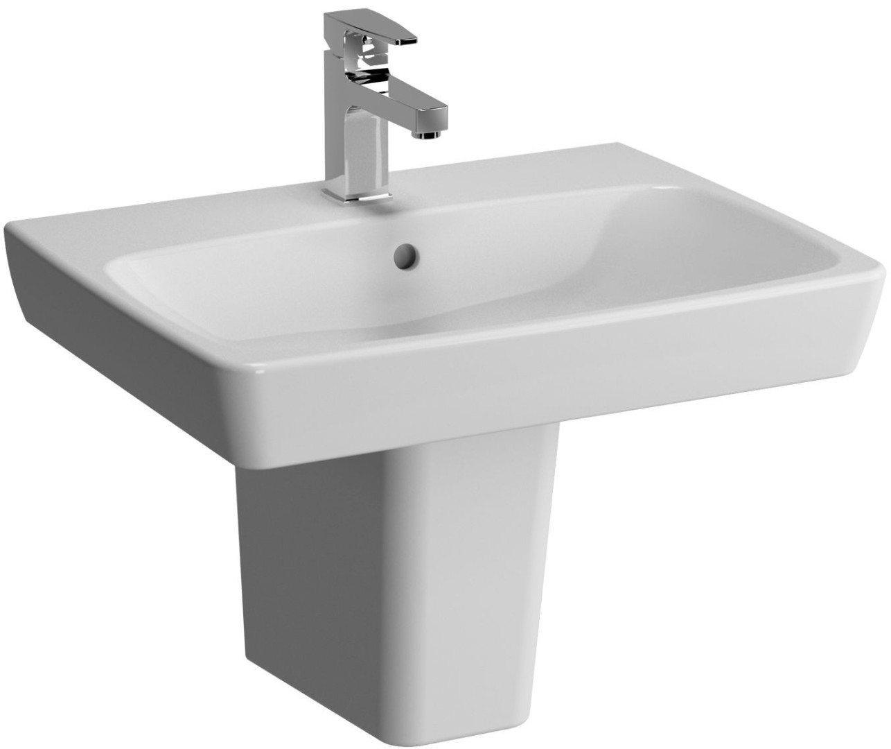 VITRA METROPOLE umyvadlo 60 cm, s otvorem pro baterii, bez přepadu, VitrAhygiene 5662B003-0041 Obrázek - fotka