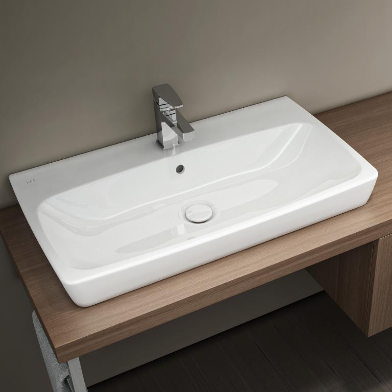 VITRA METROPOLE umyvadlo 80 cm, s otvorem pro baterii a přepadem, VitrAhygiene 5663B003-0001 Obrázek - fotka