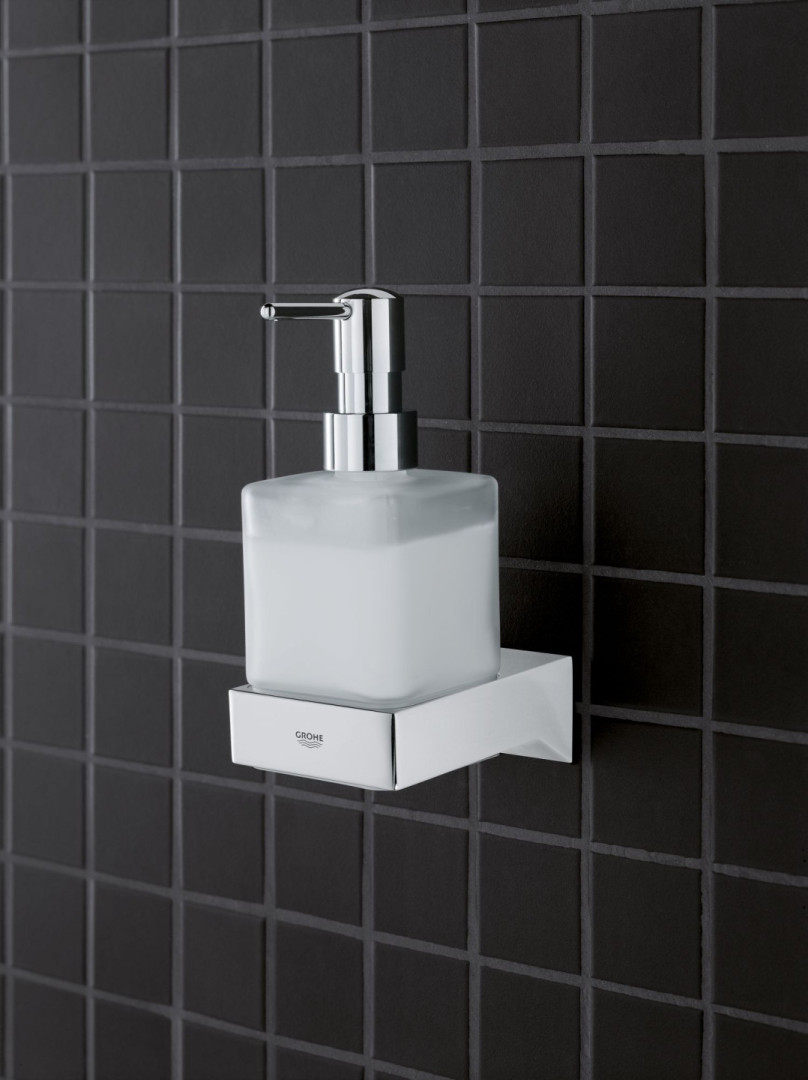 GROHE SELECTION CUBE dávkovač tekutého mýdla bez držáku, sklo, chrom 40805000 Obrázek - fotka