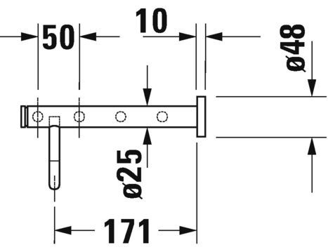 DURAVIT D-CODE držák ručníků 650 mm, chrom 0099251000 Technický nákres