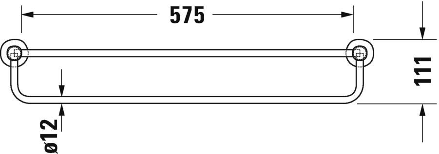 DURAVIT D-CODE držák ručníků 650 mm, chrom 0099251000 Technický nákres