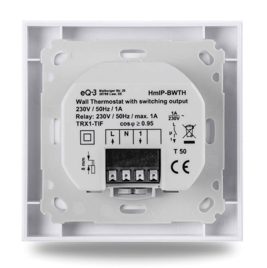HOMEMATIC IP prostorový termostat, s čidlem vlhkosti a spínaným výstupem, drátový HmIP-BWTH Obrázek - fotka