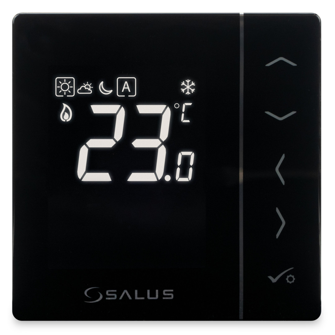 SALUS prostorový termostat, pro podlahové topení, drátový, černá SALUS VS35B Obrázek - Hlavní obrázek