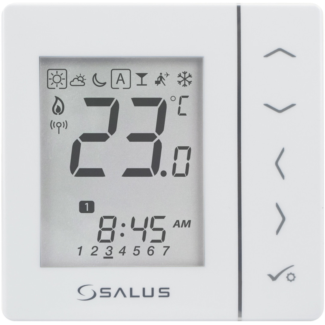 SALUS prostorový termostat, bezdrátový, bílá SALUS VS10WRF Obrázek - Hlavní obrázek