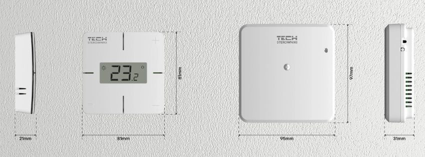 TECH CONTROLLERS EU-T-2x WiFi prostorový termostat, s Wi-Fi modulem, s čidlem vlhkosti, bezdrátový WG.05.0217 Obrázek - fotka