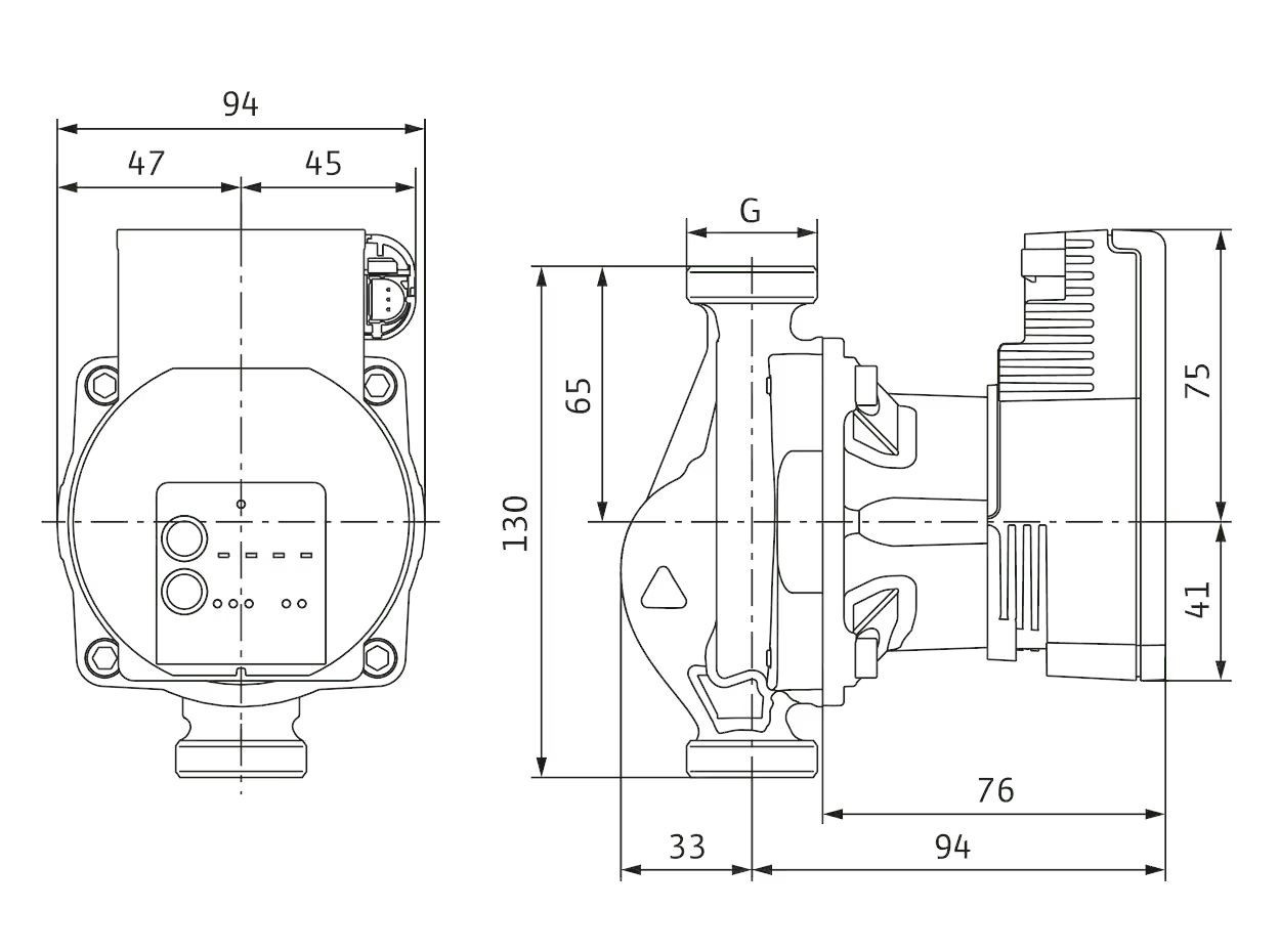 WILO VARIOS PICO-STG 15/1-7 oběhové čerpadlo 3,75 m3/h, 130 mm 4215540 Technický nákres
