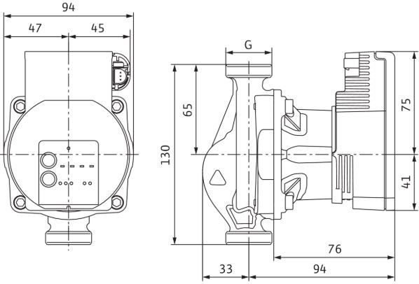 WILO VARIOS PICO-STG 25/1-7 oběhové čerpadlo 3,75 m3/h, 130 mm 4215541 Technický nákres