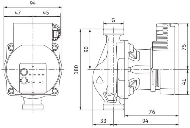 WILO VARIOS PICO-STG 25/1-7 oběhové čerpadlo 3,75 m3/h, 180 mm 4215542 Technický nákres