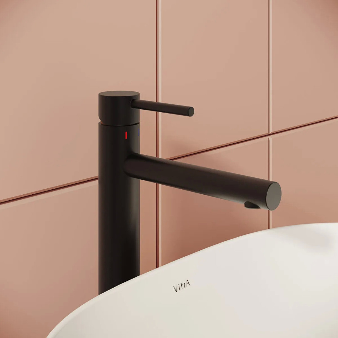 VITRA ORIGIN umyvadlová stojánková baterie, matná černá A4255736WTC Obrázek - fotka