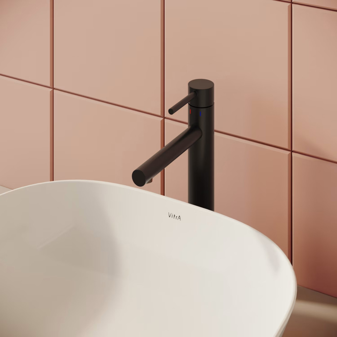 VITRA ORIGIN umyvadlová stojánková baterie, matná černá A4255736WTC Obrázek - fotka