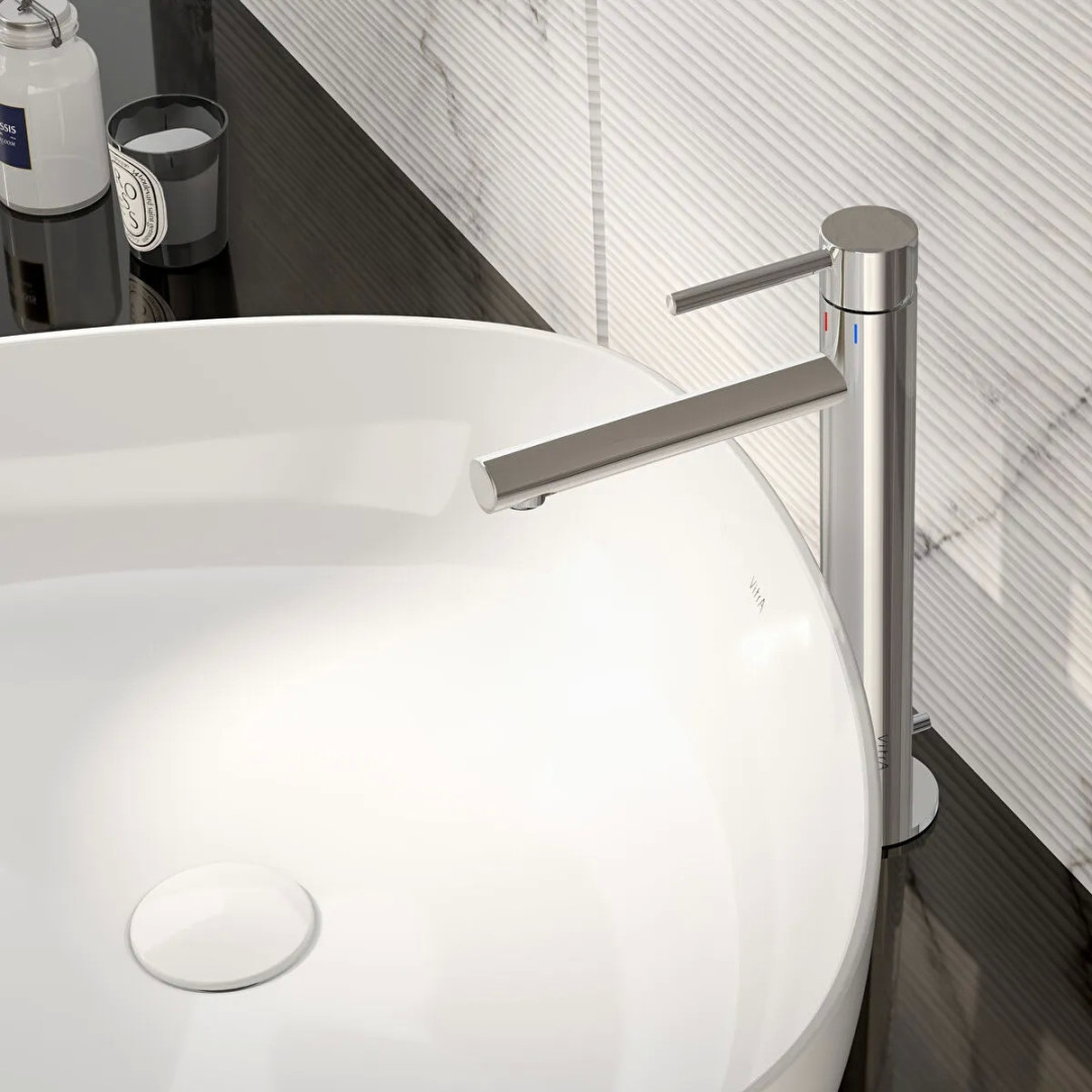 VITRA ORIGIN umyvadlová stojánková baterie, s odtokovou soupravou, chrome A42569 Obrázek - fotka