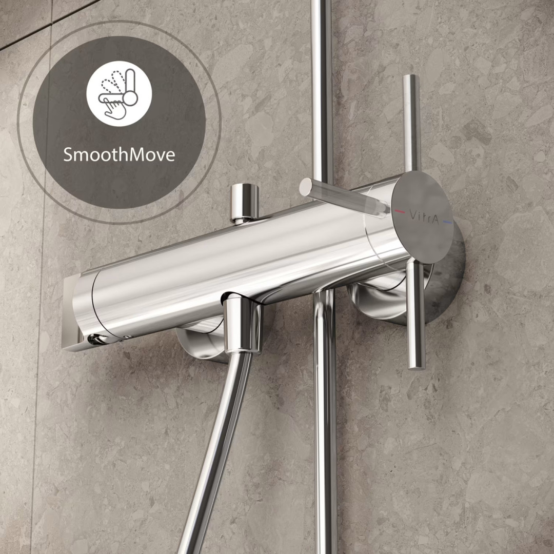 VITRA ORIGIN vanová nástěnná baterie, s přepínačem, chrom A42619 Obrázek - fotka