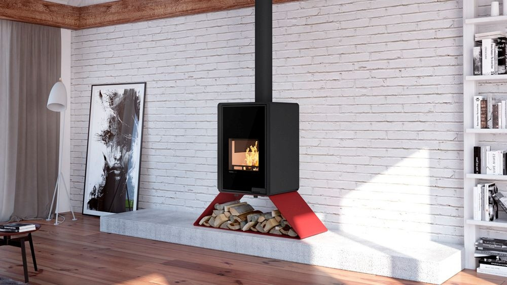 HS FLAMINGO DELUXE SENAI krbová kamna 9kW, červená HSF42-033 Obrázek - fotka