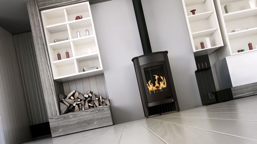 HS FLAMINGO MASTERFLAMME MEDIE I krbová kamna 12kW, šedá HSF41-027 Obrázek - fotka