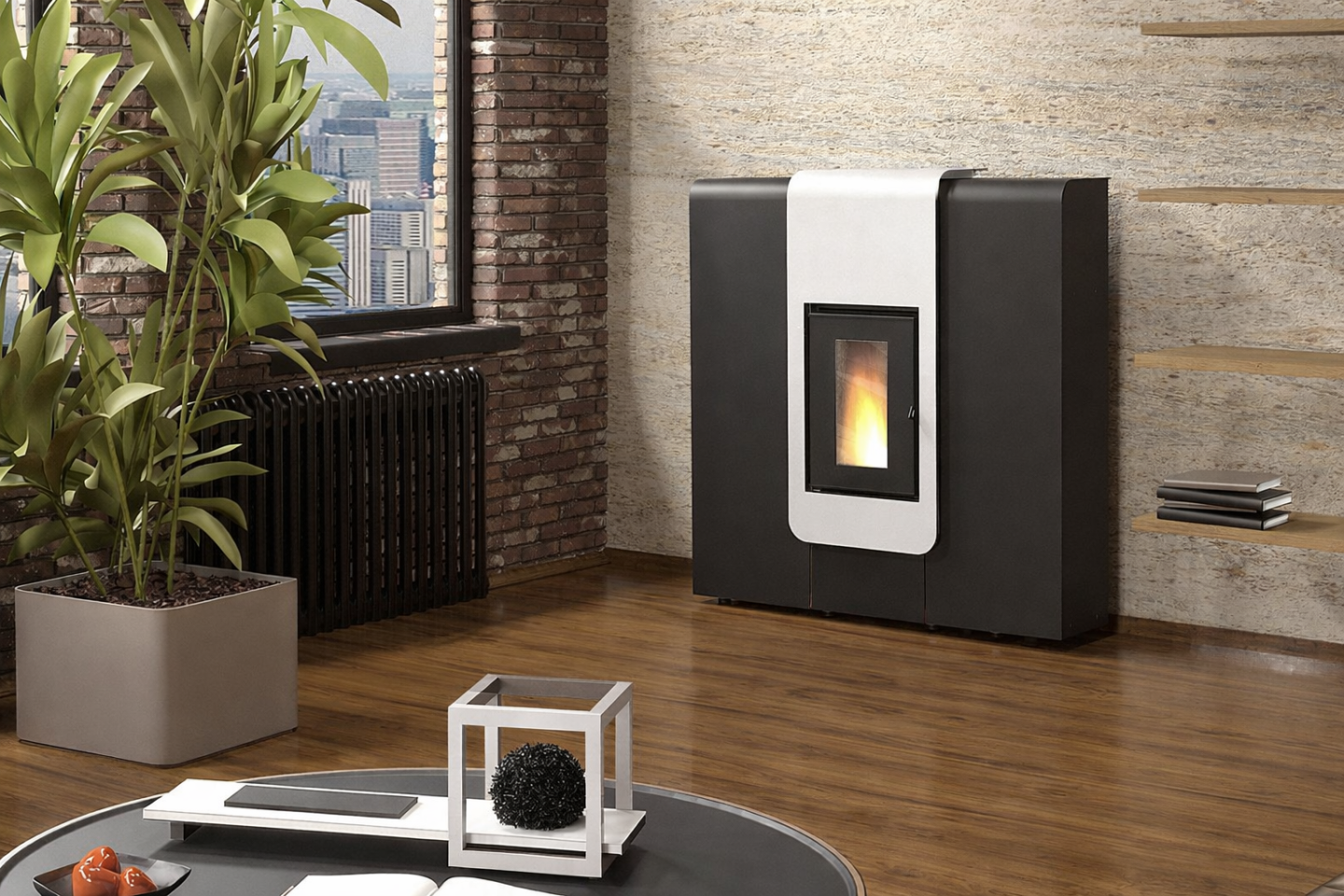 ALFA PLAM XILA CFH peletová kamna 17 kW, s výměníkem, bílá XILACFH Obrázek - fotka