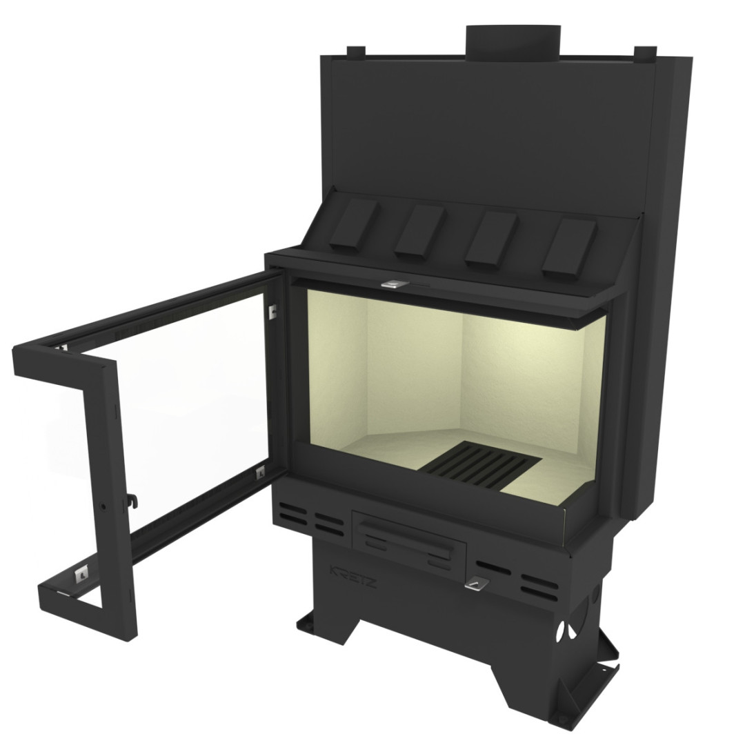KRETZ A 1107 V krbová vložka 27kW, s výměníkem, rohová, pravá, černá 1189 Obrázek - fotka