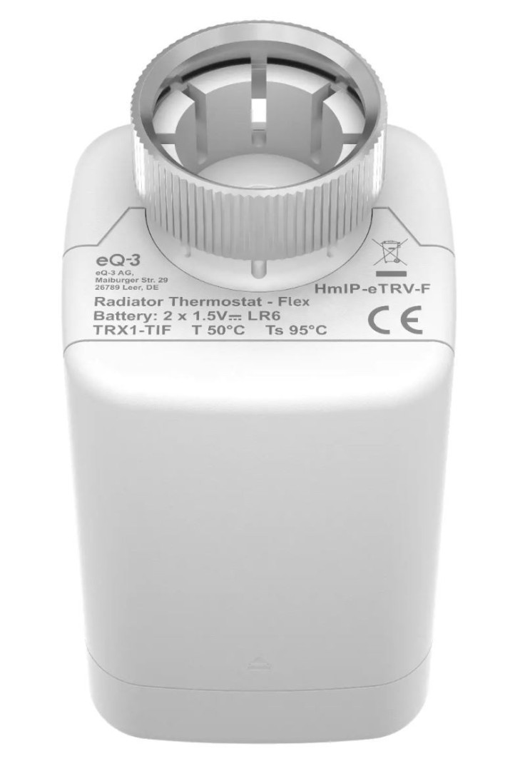 HOMEMATIC IP FLEX termostatická hlavice, bezdrátová, programovatelná, bílá HmIP-eTRV-F Obrázek - fotka