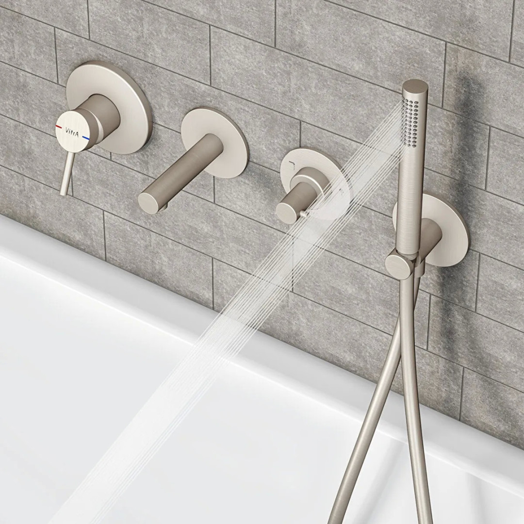 VITRA ORIGIN sprchová podomítková baterie, kartáčovaný nikl A4262134 Obrázek - fotka