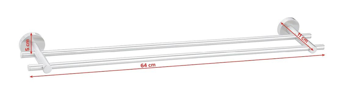 TESA MOON držák ručníků 640 mm, dvojramenný, nerez ocel 40307-00000-00 Technický nákres