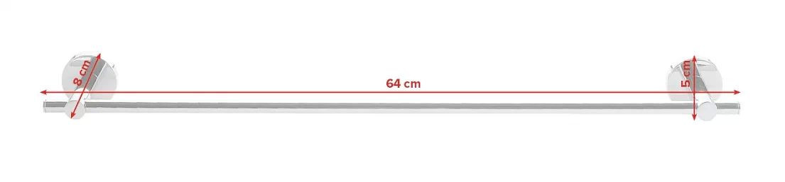 TESA SMOOZ držák ručníku 640 mm, chrom 40320-00000-00 Technický nákres