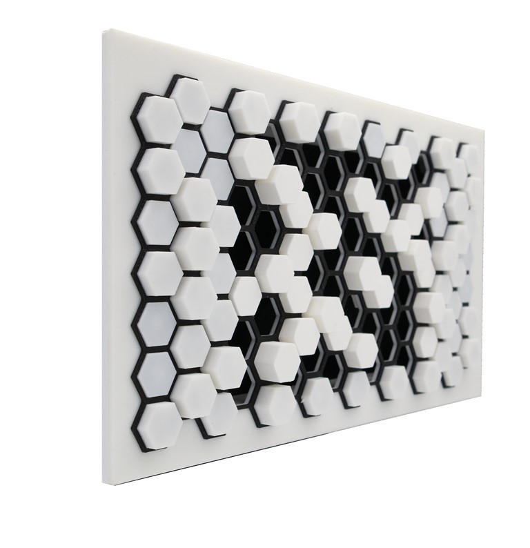 LUFTOMET FLAT designová větrací mřížka 232x132 mm, plast, bílá/černá LF-P-R-HWB-PB Obrázek - Hlavní obrázek
