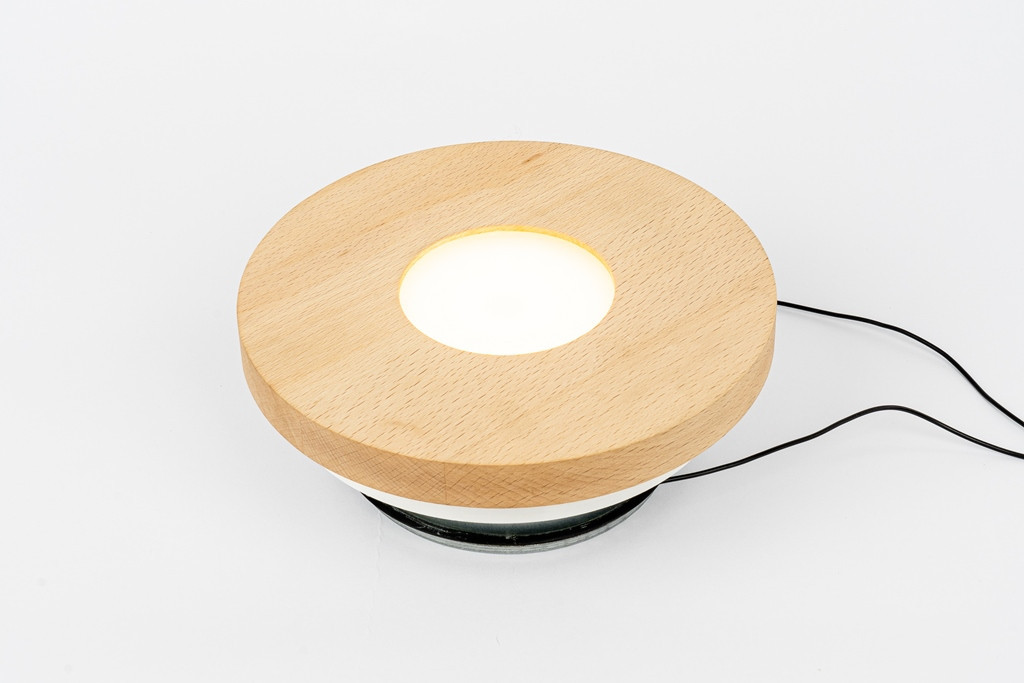 LUFTOMET LUMEN talířový ventil DN125, pr.200 mm, přívod i odvod vzduchu, s LED svítidlem, 5000 K, dřevo, buk hladký SP-LL-W-C-BS-N-125 Obrázek - fotka