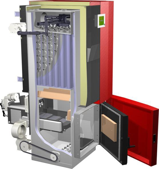 VERNER A302 kotel na pelety 30 kW, automatický, pravý + regulace HVKKL3020R Obrázek - fotka