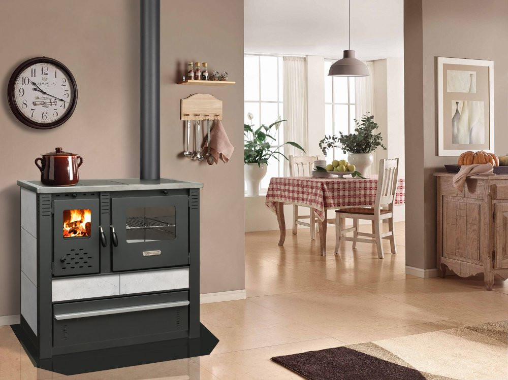 PRO-TERMO PANONIA sporák na tuhá paliva 10,5kW, s troubou vlevo, bílá 6029740440 Obrázek - fotka